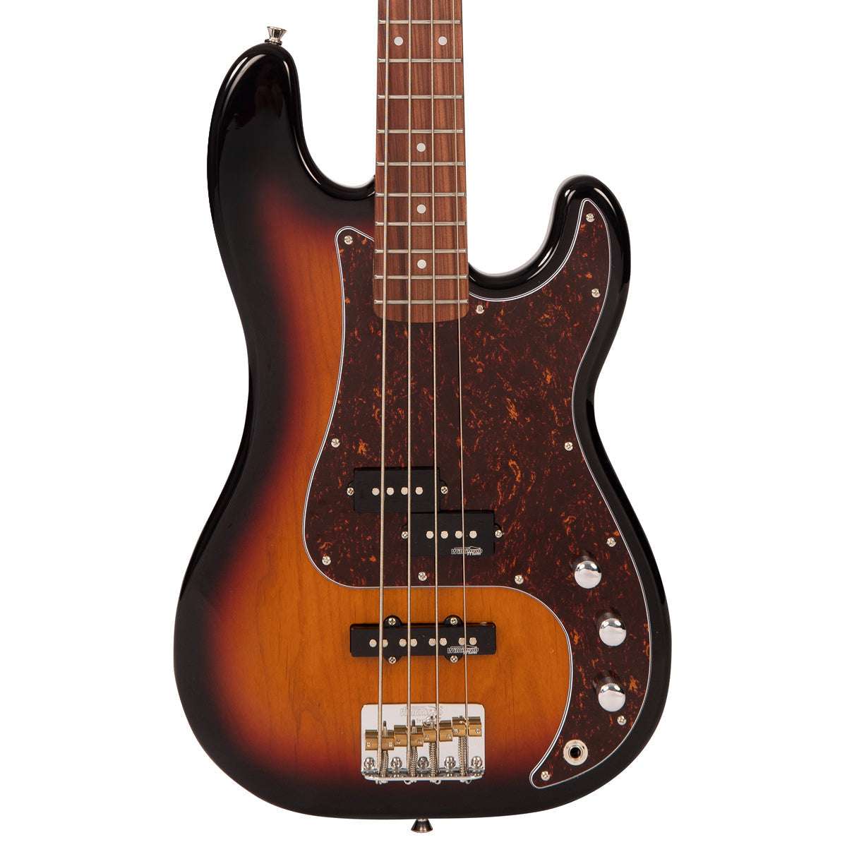 Vintage V42 ReIssued Bass Guitar ~ 3 Tone Sunburst, for sale at Richards Guitars.