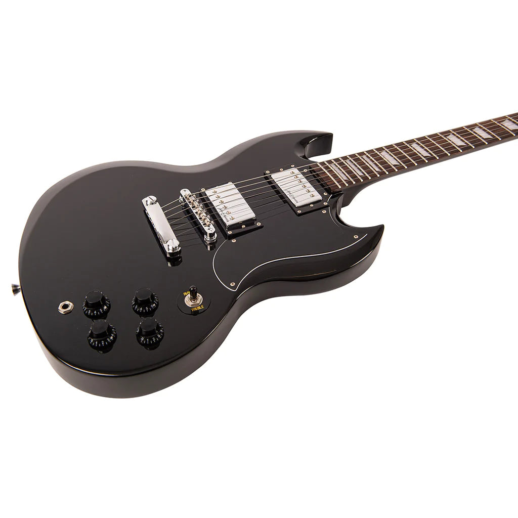 Vintage V69 Coaster Series Electric Guitar Pack ~ Gloss Black, Electric Guitar for sale at Richards Guitars.