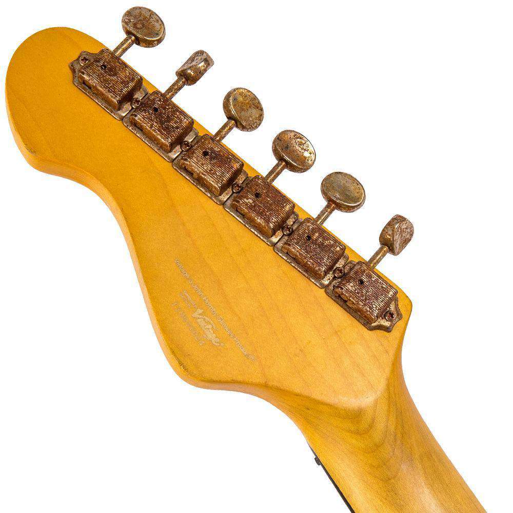 Vintage V6H ICON HSS Electric Guitar ~ Ultra-Gloss Distressed Sunset Sunburst, Electric Guitar for sale at Richards Guitars.