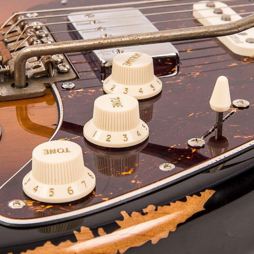 Vintage V6H ICON HSS Electric Guitar ~ Ultra-Gloss Distressed Sunset Sunburst, Electric Guitar for sale at Richards Guitars.
