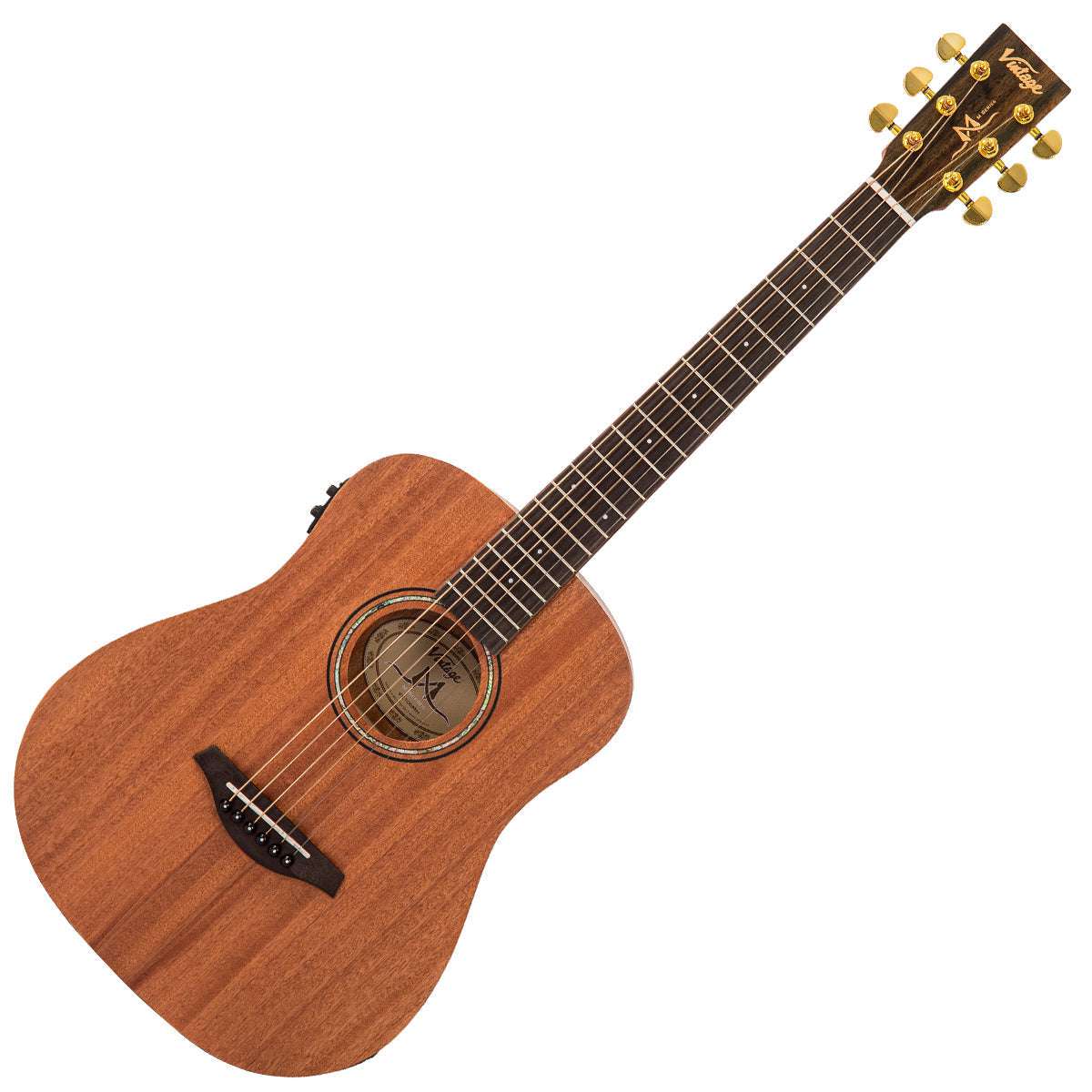 Chitarra elettroacustica vintage VE100MH Mahogany Series 'Travel' ~ Mogano satinato, in vendita presso Richards Guitars.