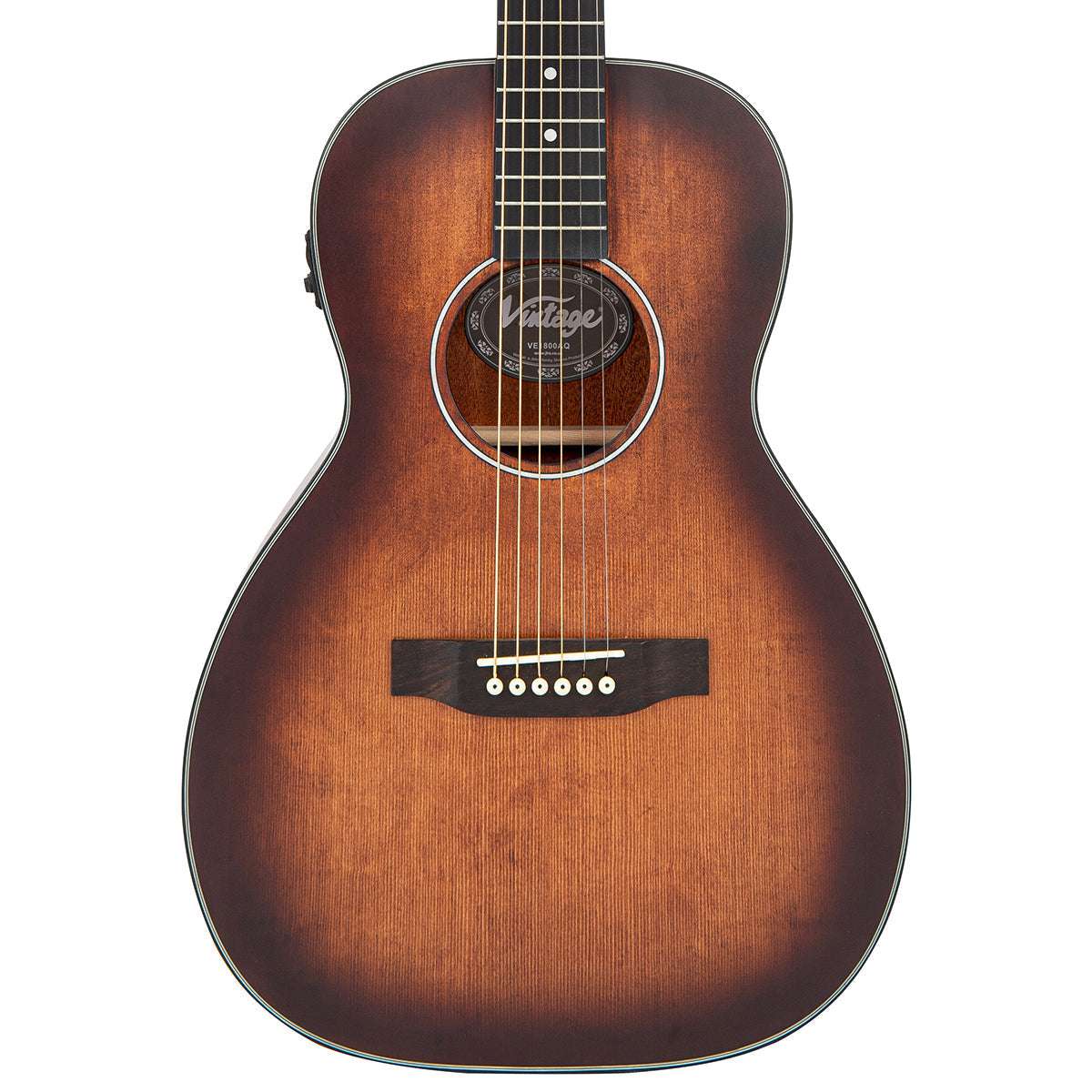 Chitarra elettroacustica vintage VE1800AQ Stage Series 'Parlour' ~ anticata, in vendita presso Richards Guitars.