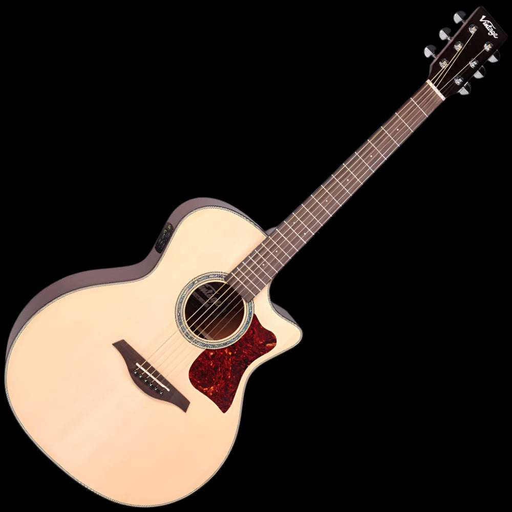 Vintage VGA990 Electro-Acoustic Sweetwater Guitar ~ Natural, Chitarra elettroacustica in vendita presso Richards Guitars.