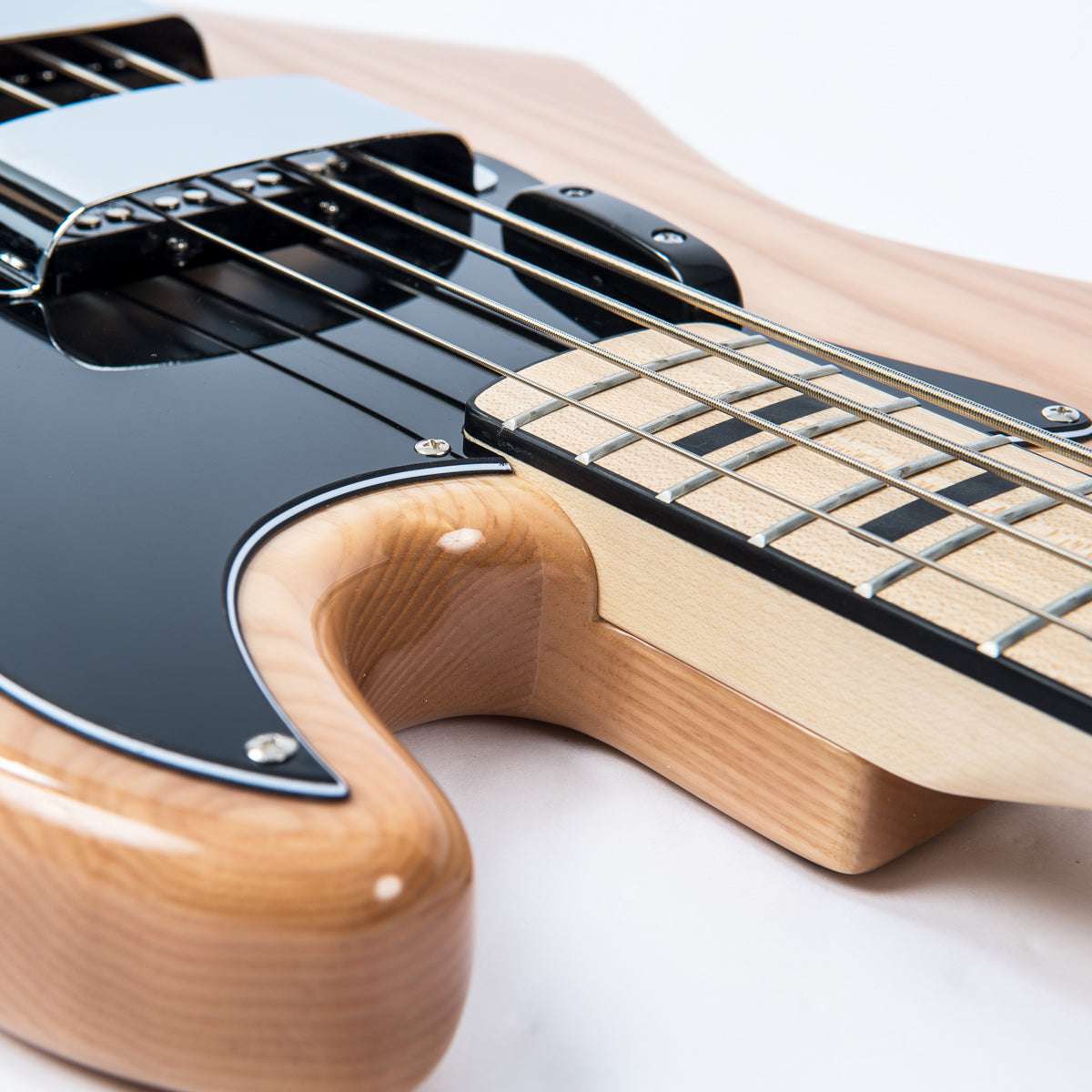 Vintage VJ74 ReIssued Maple Fingerboard Bass ~ Natural Ash, Bass Guitar for sale at Richards Guitars.