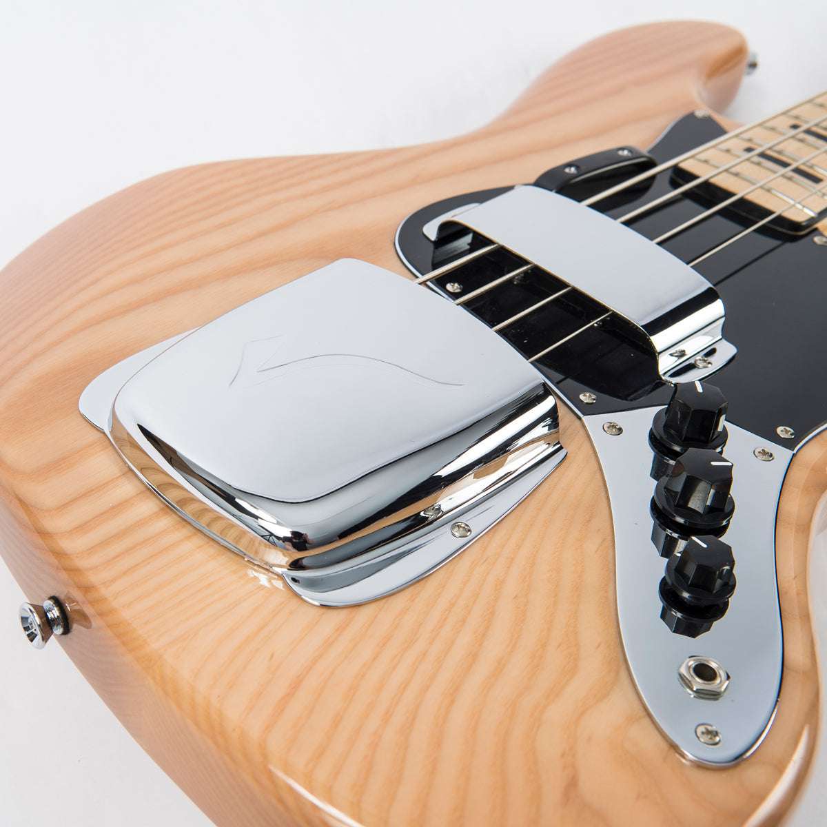 Vintage VJ74 ReIssued Maple Fingerboard Bass ~ Natural Ash, Bass Guitar for sale at Richards Guitars.