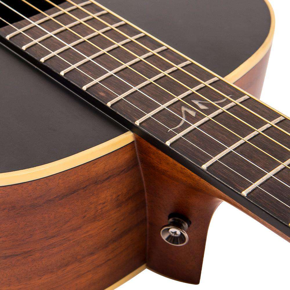 Chitarra elettroacustica vintage VRA900EA 'Raven' Paul Brett ~ Satin Black, Chitarra elettroacustica in vendita presso Richards Guitars.