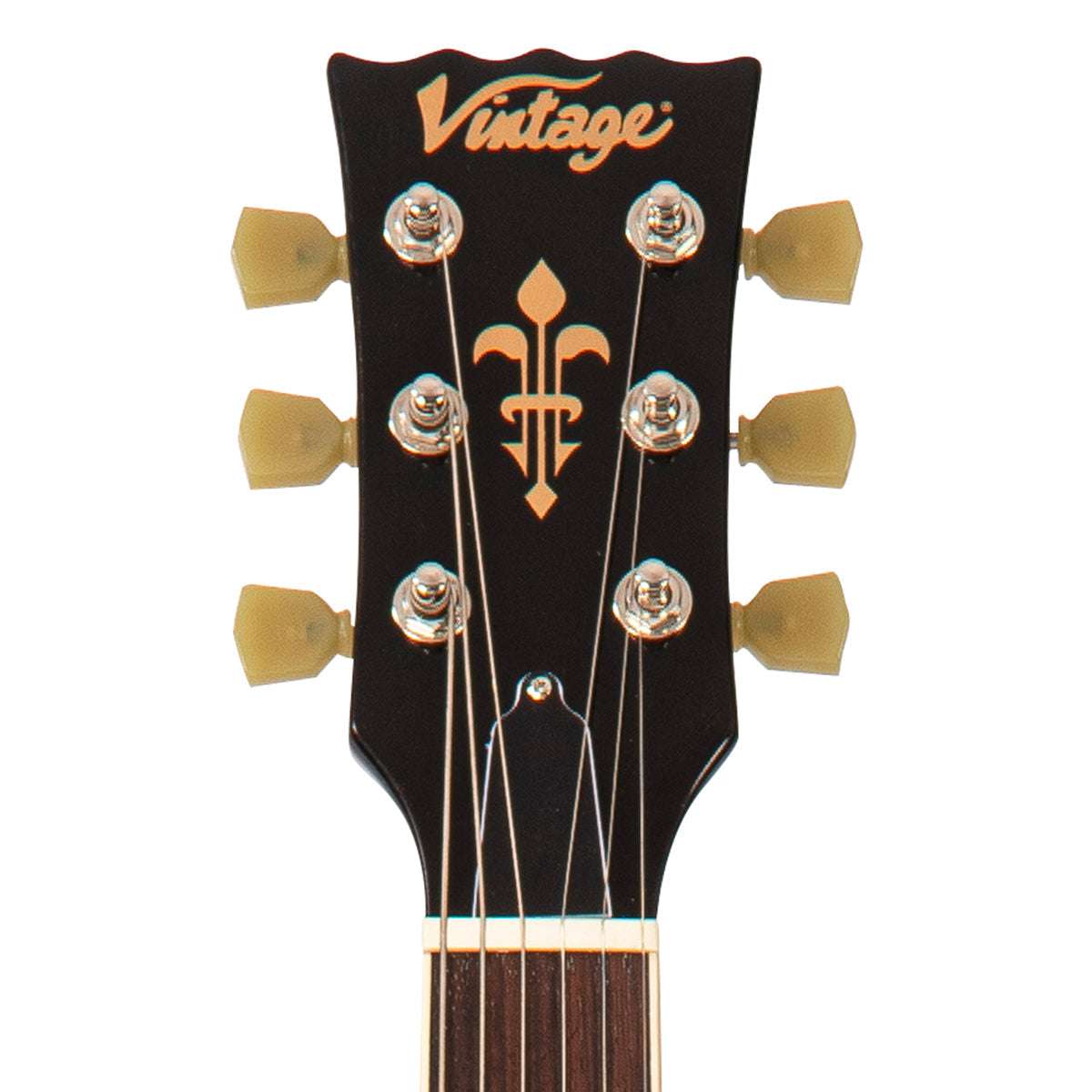 Vintage VSA500P ReIssued Semi Acoustic Guitar ~ Boulevard Black, Electric Guitar for sale at Richards Guitars.