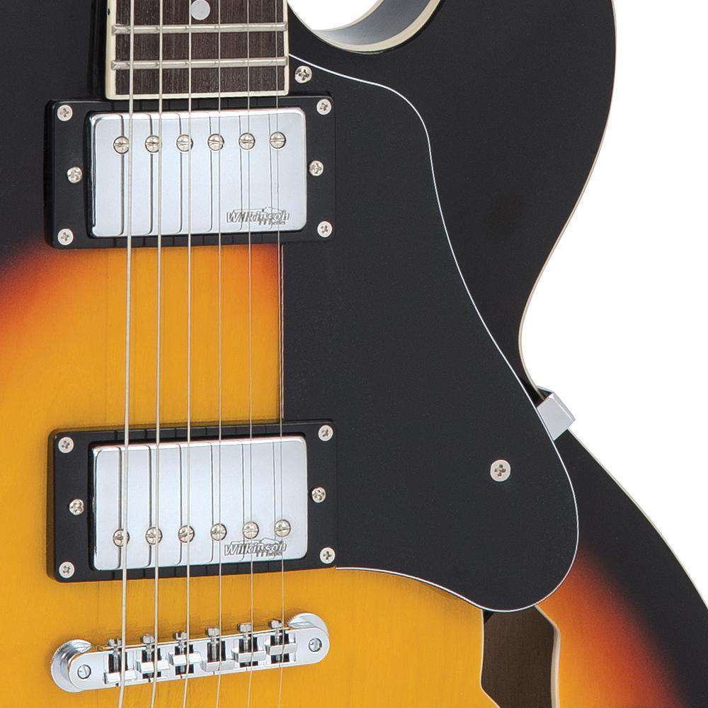 Vintage VSA500SB ReIssued Semi Acoustic Guitar ~ Sunburst, Electric Guitar for sale at Richards Guitars.