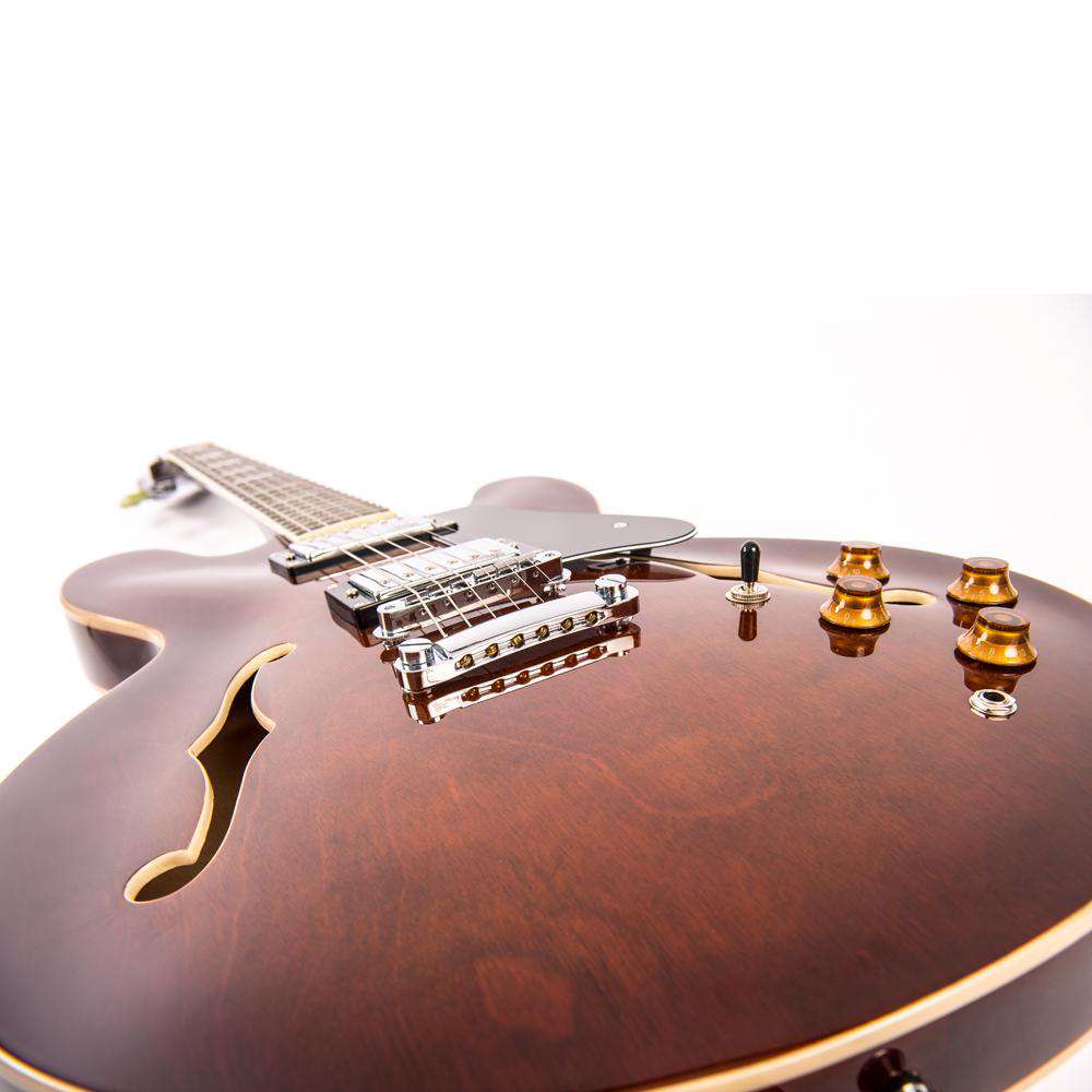 Vintage VSA500 ReIssued Semi Acoustic Guitar ~ Natural Walnut, Chitarra elettrica in vendita su Richards Guitars.