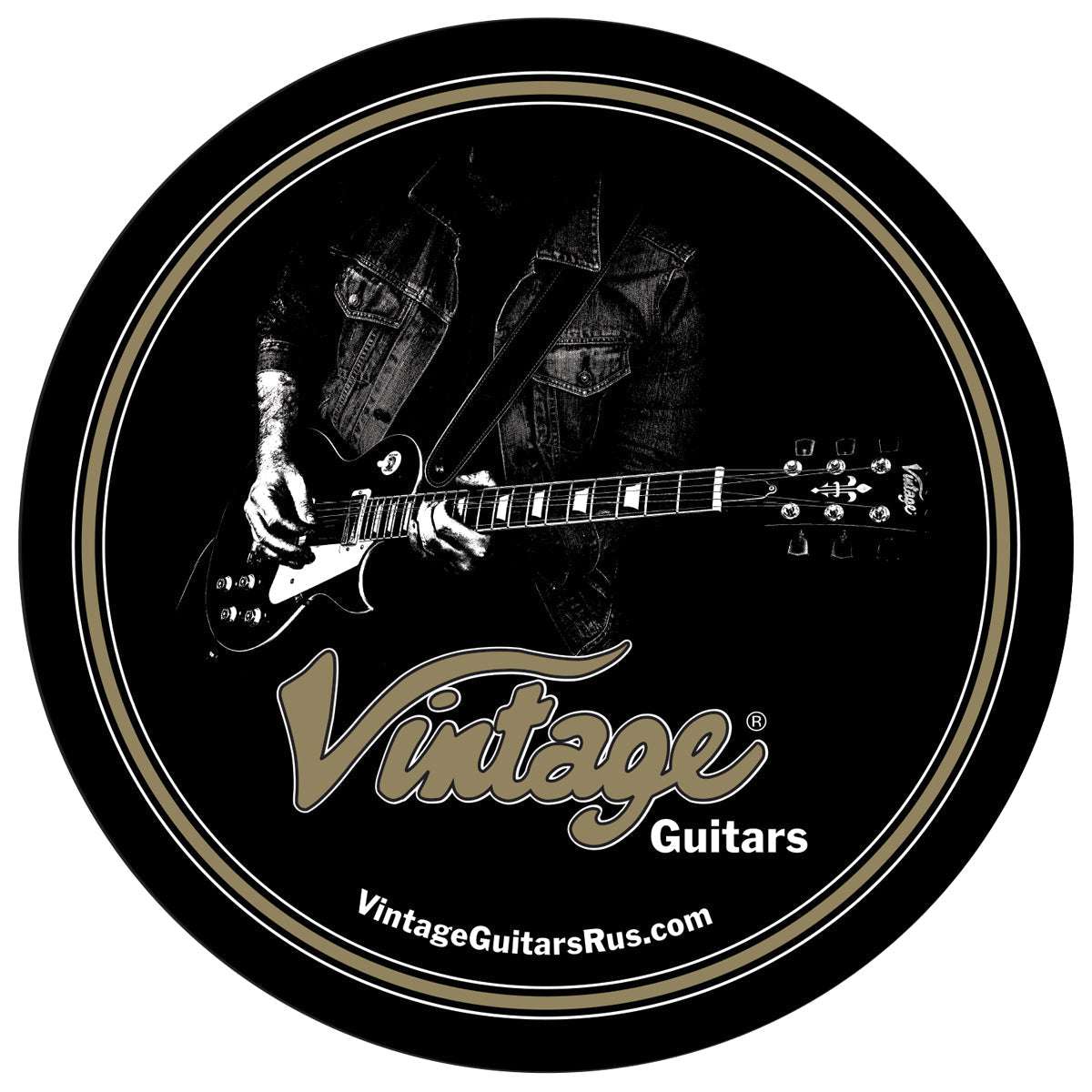 Vintage Vinyl Sticker, Merch for sale at Richards Guitars.