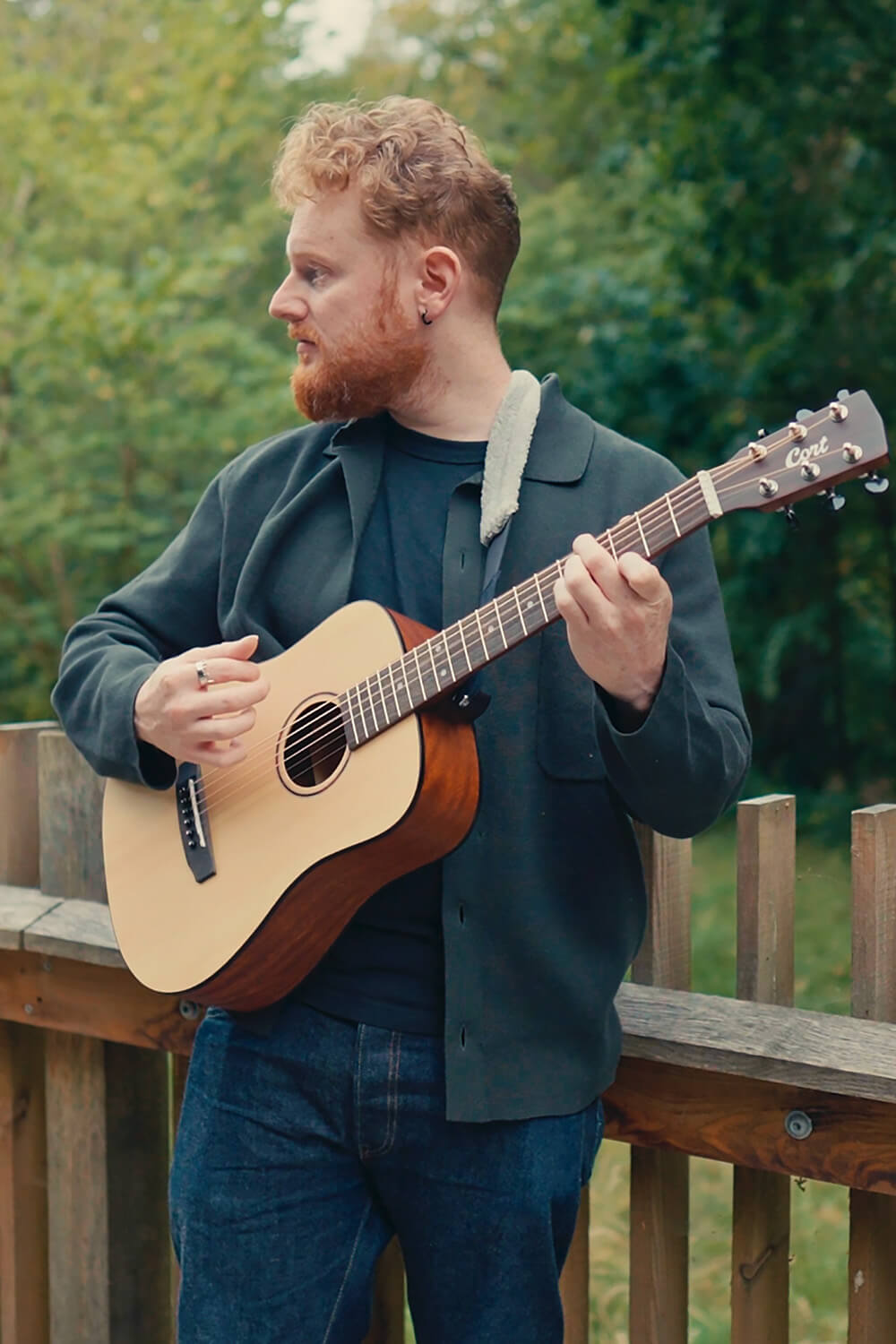 Cort EARTH-HV-GO-OP Earth Go Open Pore Smart Acoustic Guitar w'Hyvibe & Solid Spruce Top