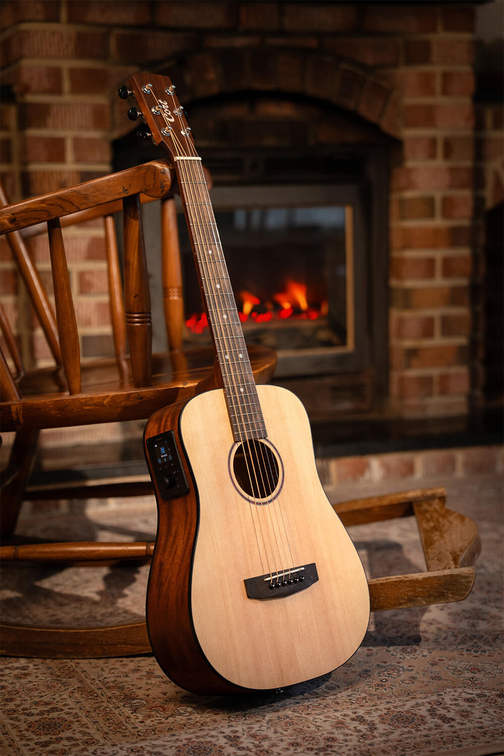 Cort EARTH-HV-GO-OP Earth Go Open Pore Smart Acoustic Guitar w'Hyvibe & Solid Spruce Top