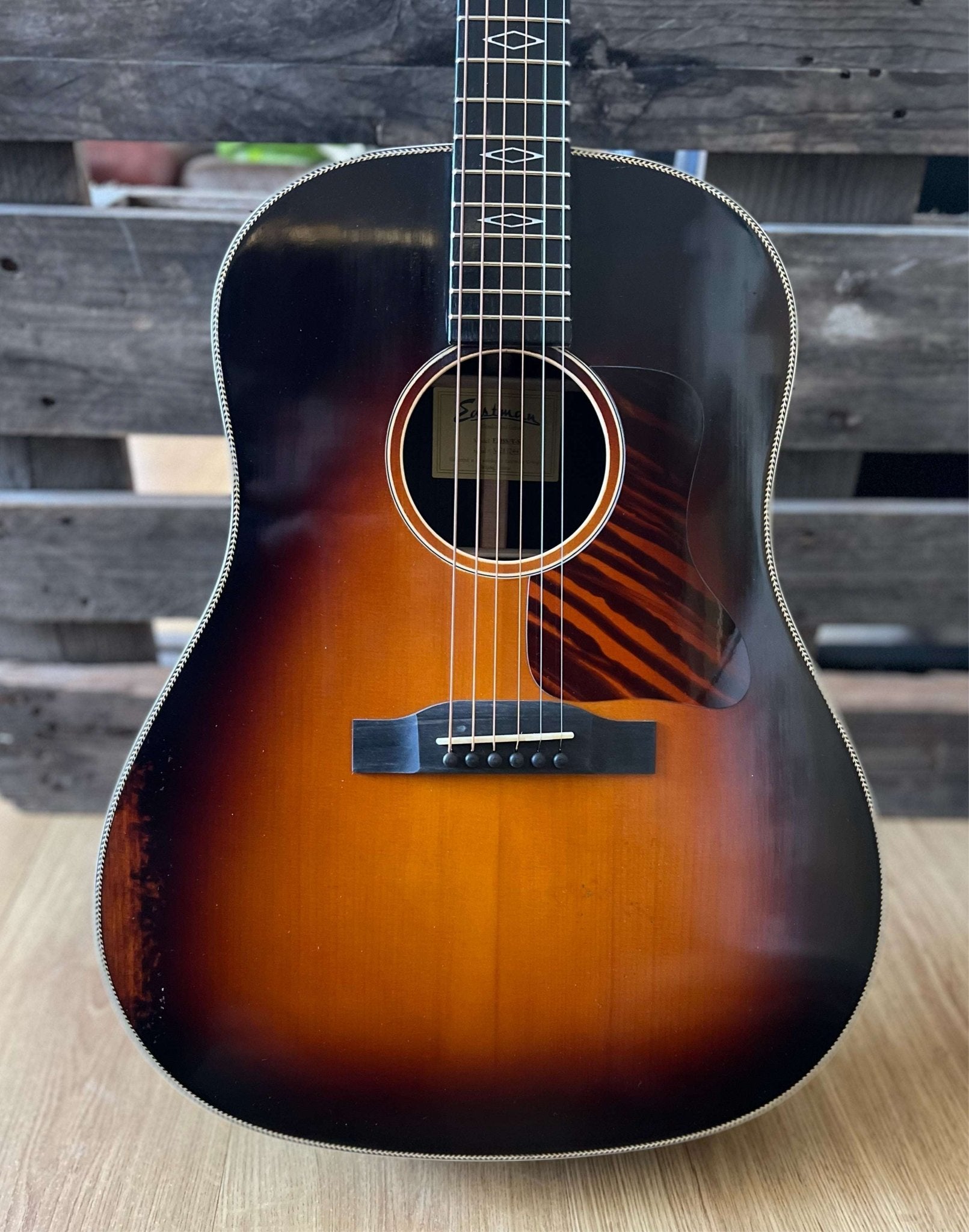 Eastman E20SS/v Slope Shoulder Dreadnought Antique Sunburst (Price inc. Custom Pro Setup Package) - Richards Guitars Of Stratford Upon Avon