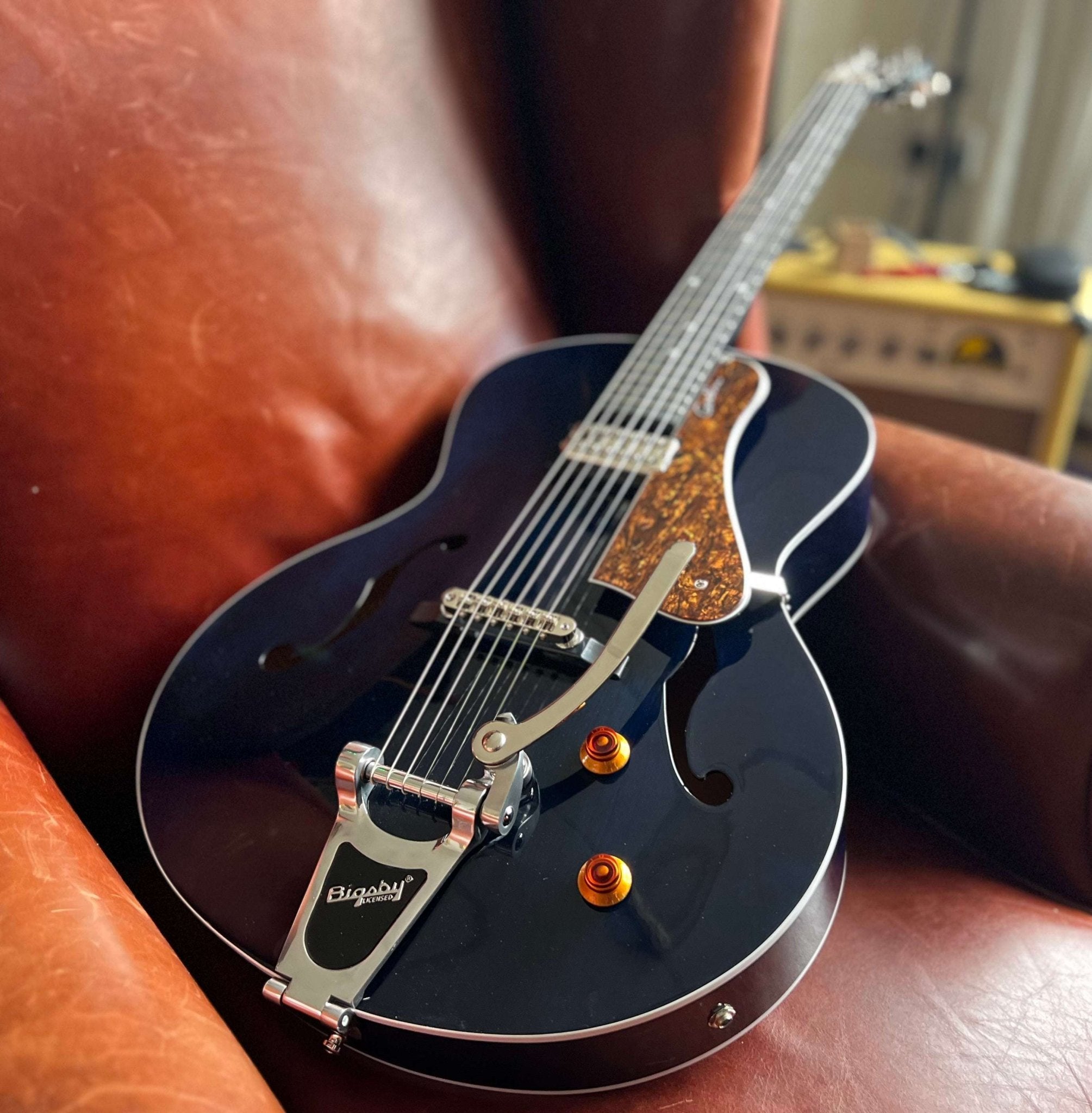 Godin 5th Avenue Nightclub Semi - Acoustic Guitar ~ Indigo Blue - Richards Guitars Of Stratford Upon Avon