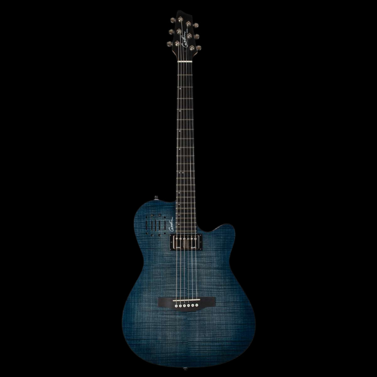 Godin A6 Ultra Electric Guitar ~ Denim Blue Flame - Richards Guitars Of Stratford Upon Avon