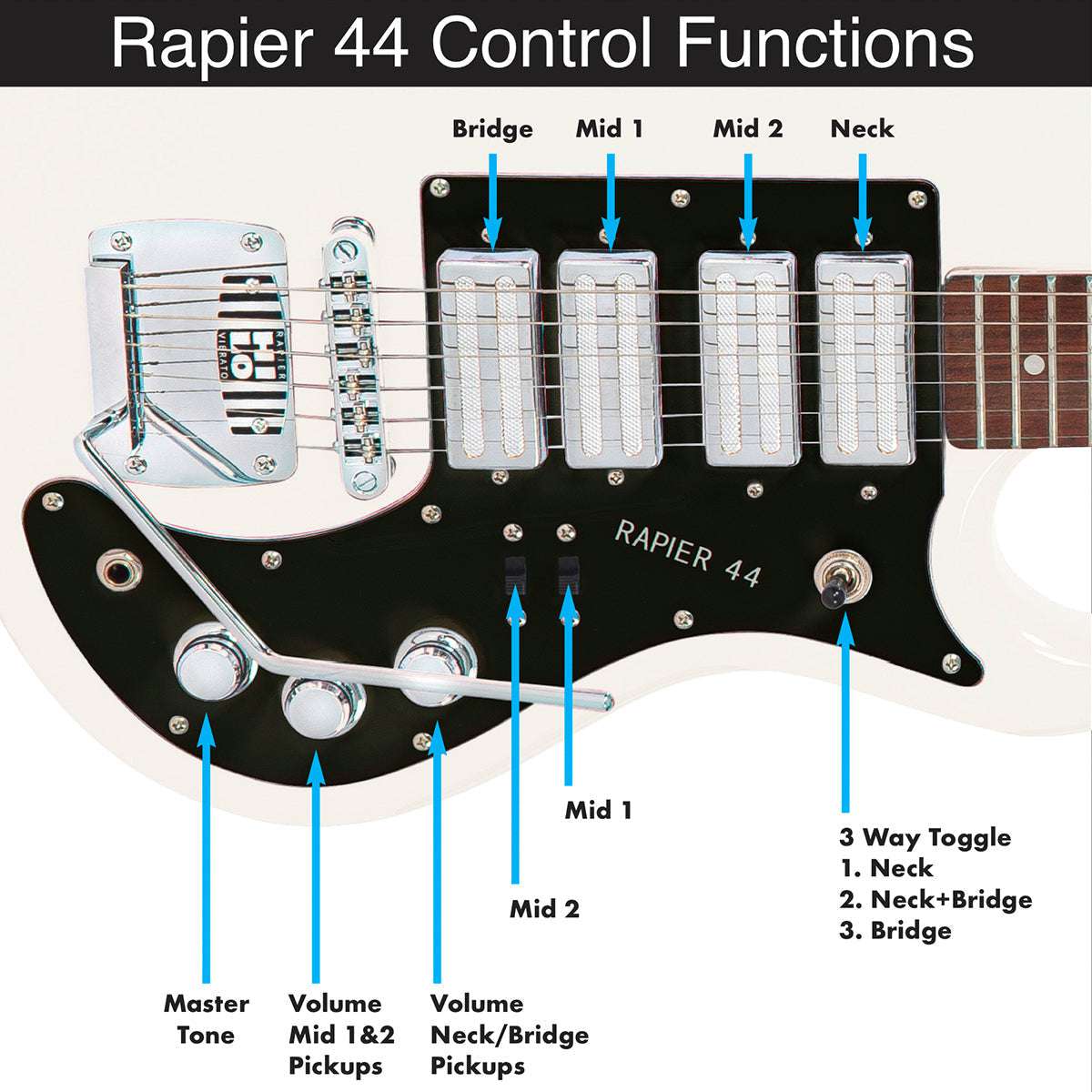 Rapier 44 Electric Guitar ~ Arctic White - Richards Guitars Of Stratford Upon Avon