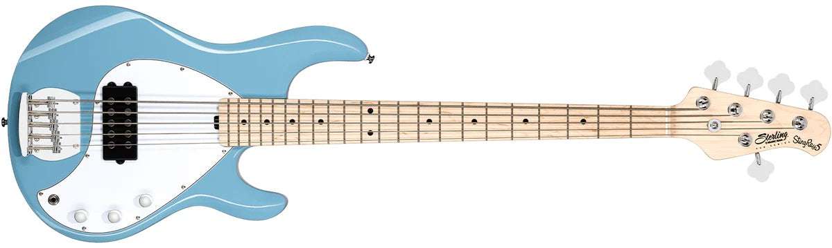 Sterling By Musicman SUB RAY 5 CHOPPER BLUE MAPLE F/BOARD & NECK - Richards Guitars Of Stratford Upon Avon