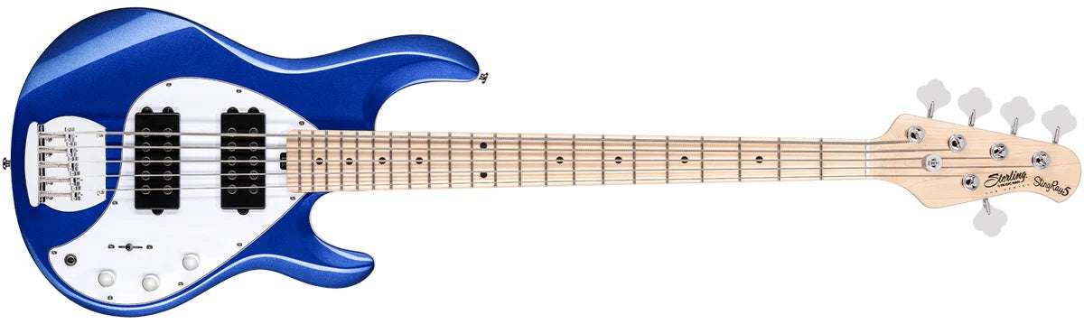 Sterling By Musicman SUB SRAY 5 HH COBRA BLUE 5 - STRING MAPLE F/B & NECK - Richards Guitars Of Stratford Upon Avon