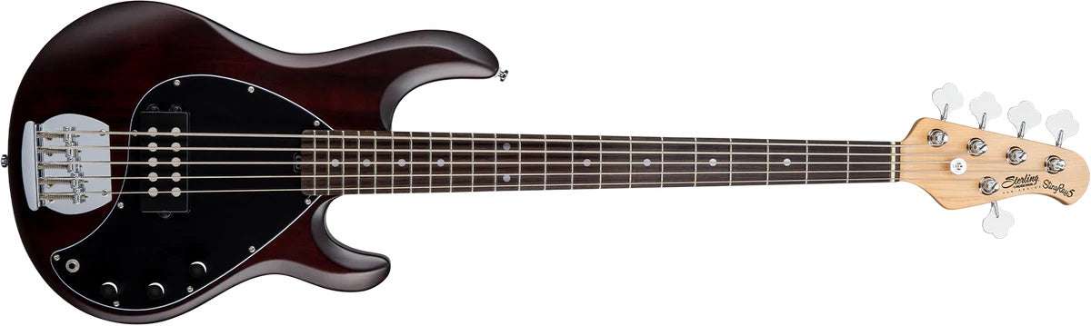 Sterling By Musicman SUB SRAY 5 WALNUT SATIN 5 - STRING JATOBA F/B & M/N - Richards Guitars Of Stratford Upon Avon