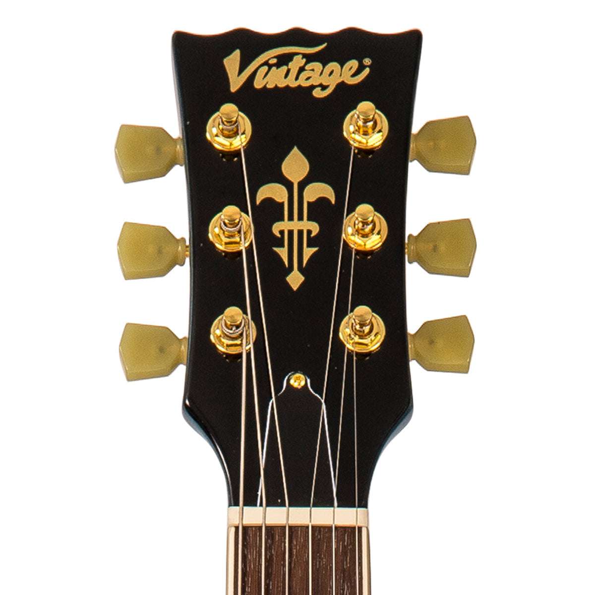 Vintage V100MGHB Mini Double Coil ReIssued Electric Guitar ~ Gun Hill Blue - Richards Guitars Of Stratford Upon Avon