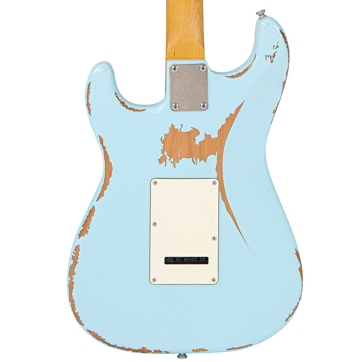 Vintage V6 ProShop Unique ~ 'Aged Nitro Look' Laguna Blue - Richards Guitars Of Stratford Upon Avon