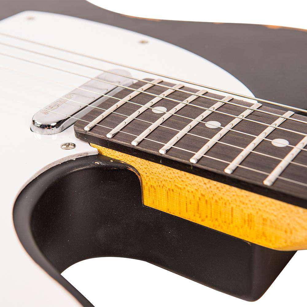 Vintage V62 ICON Electric Guitar ~ Distressed Black - Richards Guitars Of Stratford Upon Avon