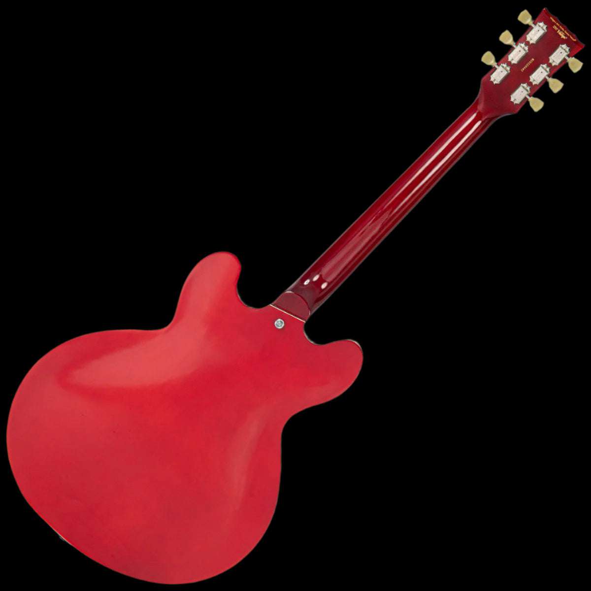 Vintage VSA500P ReIssued Semi Acoustic Guitar ~ Cherry Red - Richards Guitars Of Stratford Upon Avon