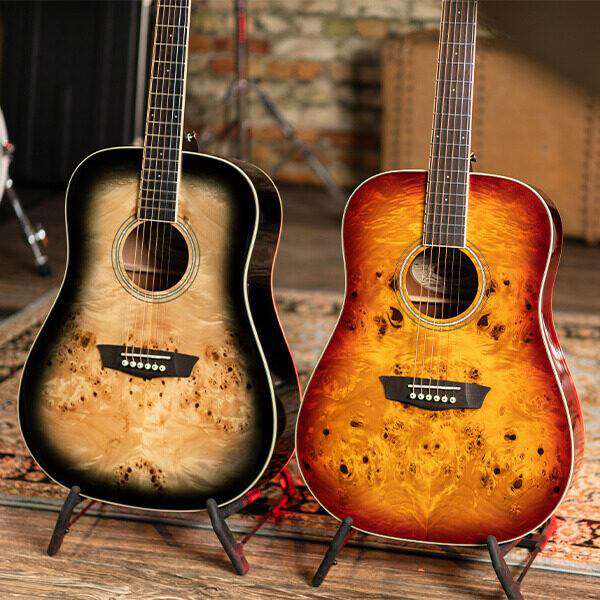 Washburn BURL D - Dreadnought - Amber Fade Electro Acoustic Guitar - Richards Guitars Of Stratford Upon Avon