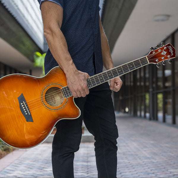 Washburn EA15 - Mini Jumbo - Ice Tea Burst Acousticc Guitar - Richards Guitars Of Stratford Upon Avon